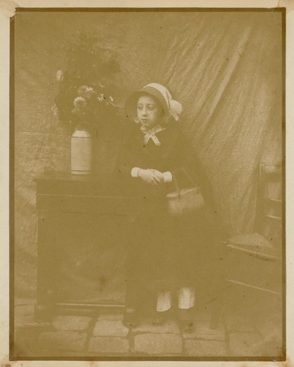 The earliest portrait on the special portrait wall will be one by Hippolyte Bayard of Georgina Benoist with a bouquet of flowers, 1847.